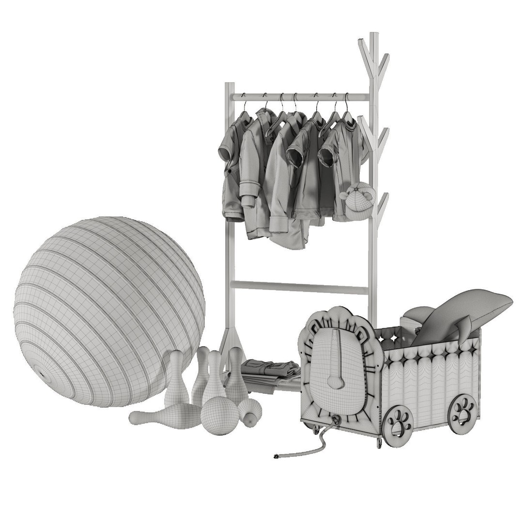 Kid Clothes Set 03 3D Model – PBR Textured, Game Ready, FBX, OBJ