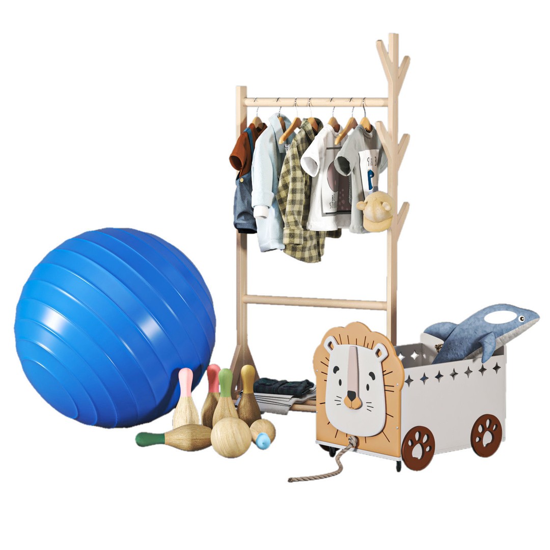 Kid Clothes Set 03 3D Model – PBR Textured, Game Ready, FBX, OBJ - View 4