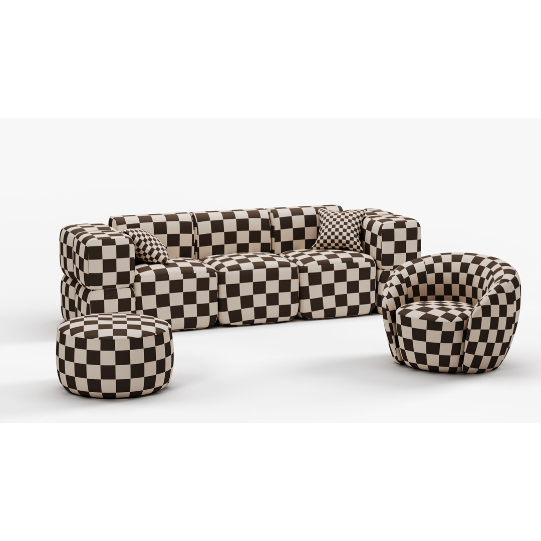 SoftContours Modern Furniture Set 3D Model – Elegant Minimalist Design, FBX, OBJ - View 13