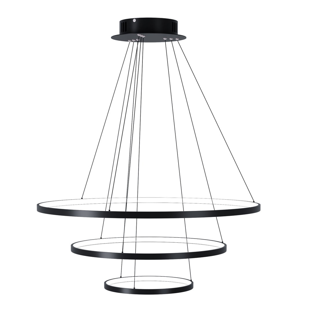 Modern LED Chandelier 3D Model – Elegant Ceiling Lamp, FBX/OBJ Formats - View 3