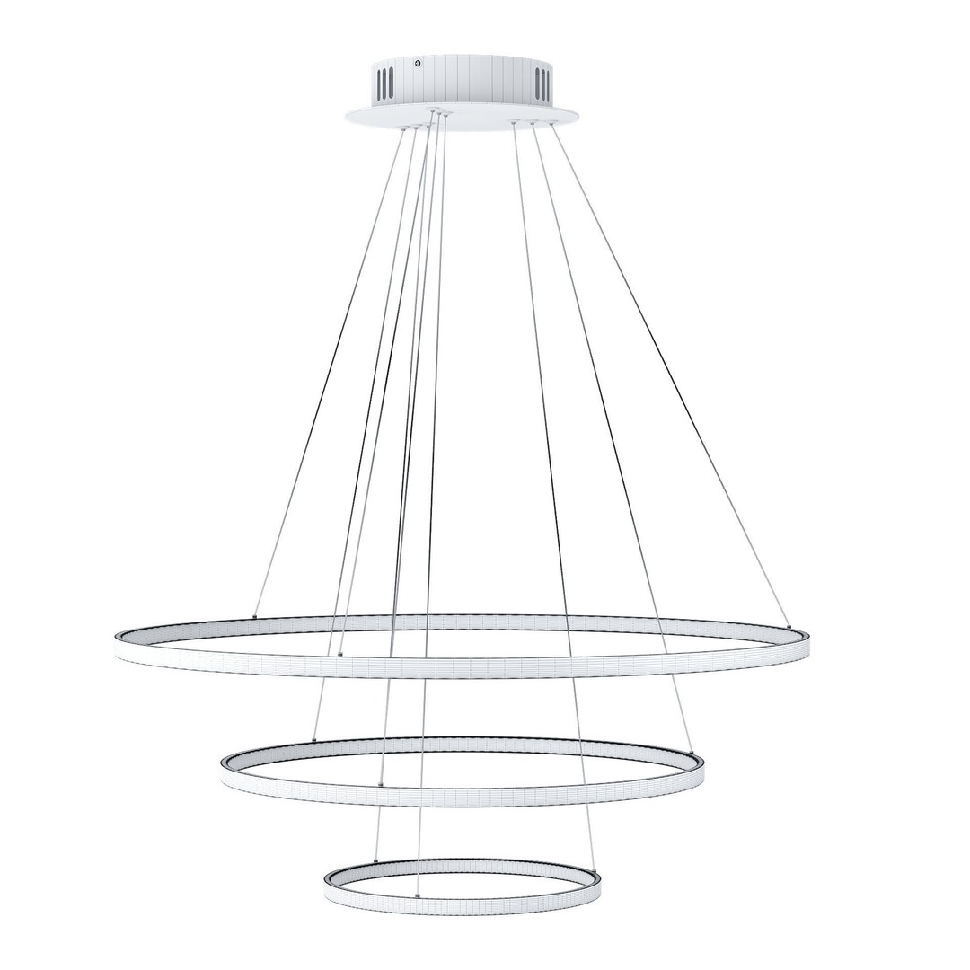 Modern LED Chandelier 3D Model – Elegant Ceiling Lamp, FBX/OBJ Formats - View 4