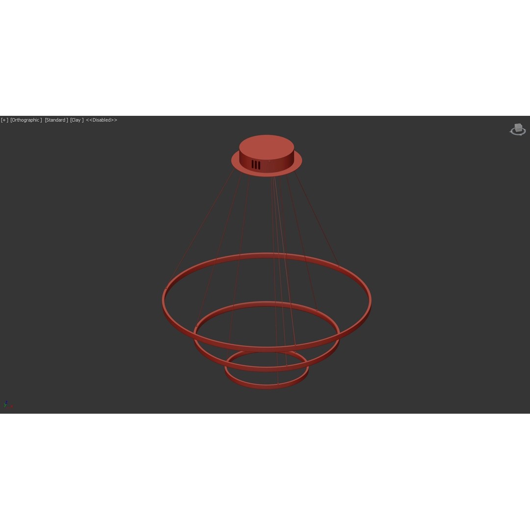 Modern LED Chandelier 3D Model – Elegant Ceiling Lamp, FBX/OBJ Formats - View 6