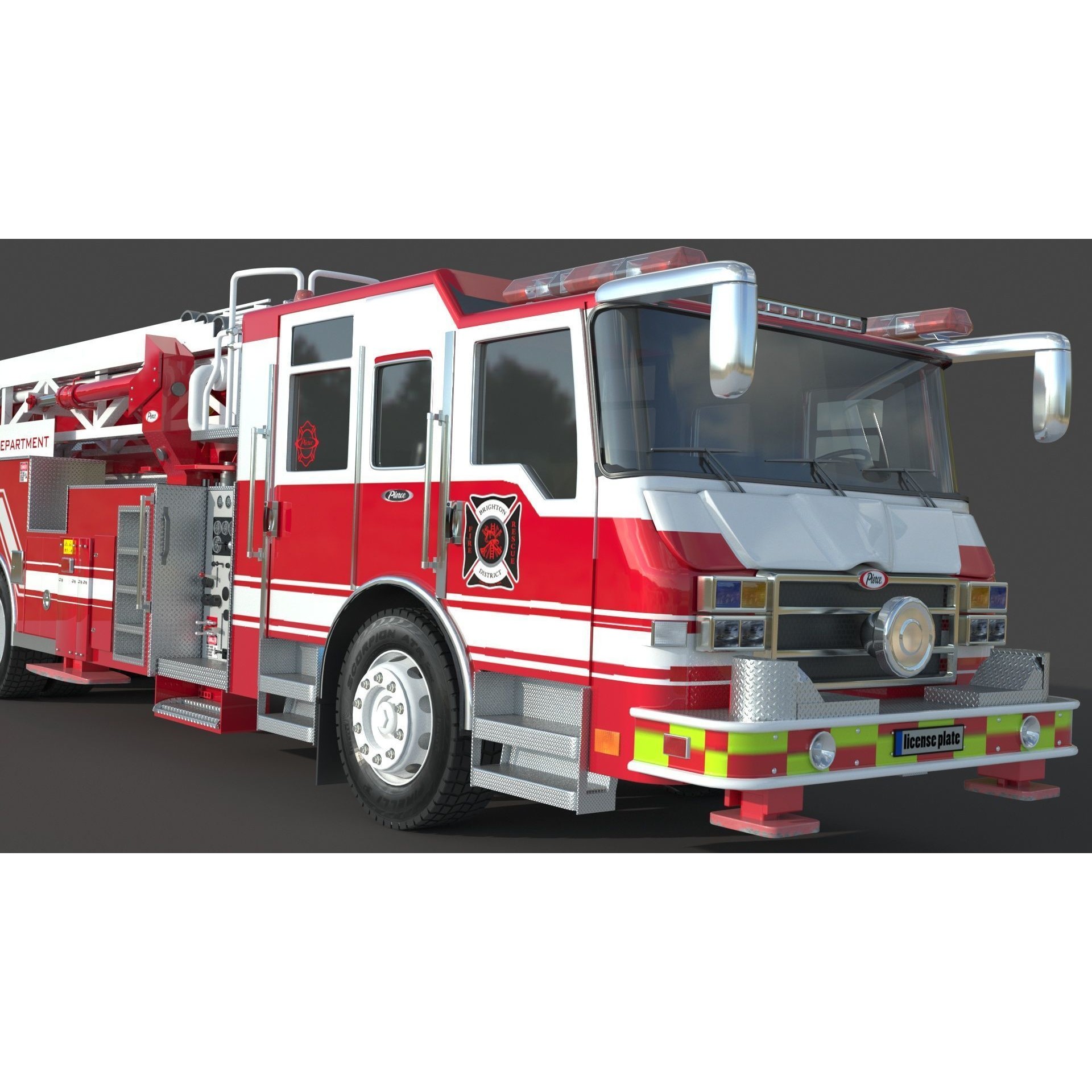 Brighton Fire Aerial Pierce 1 - Game-Ready 3D Model - View 10