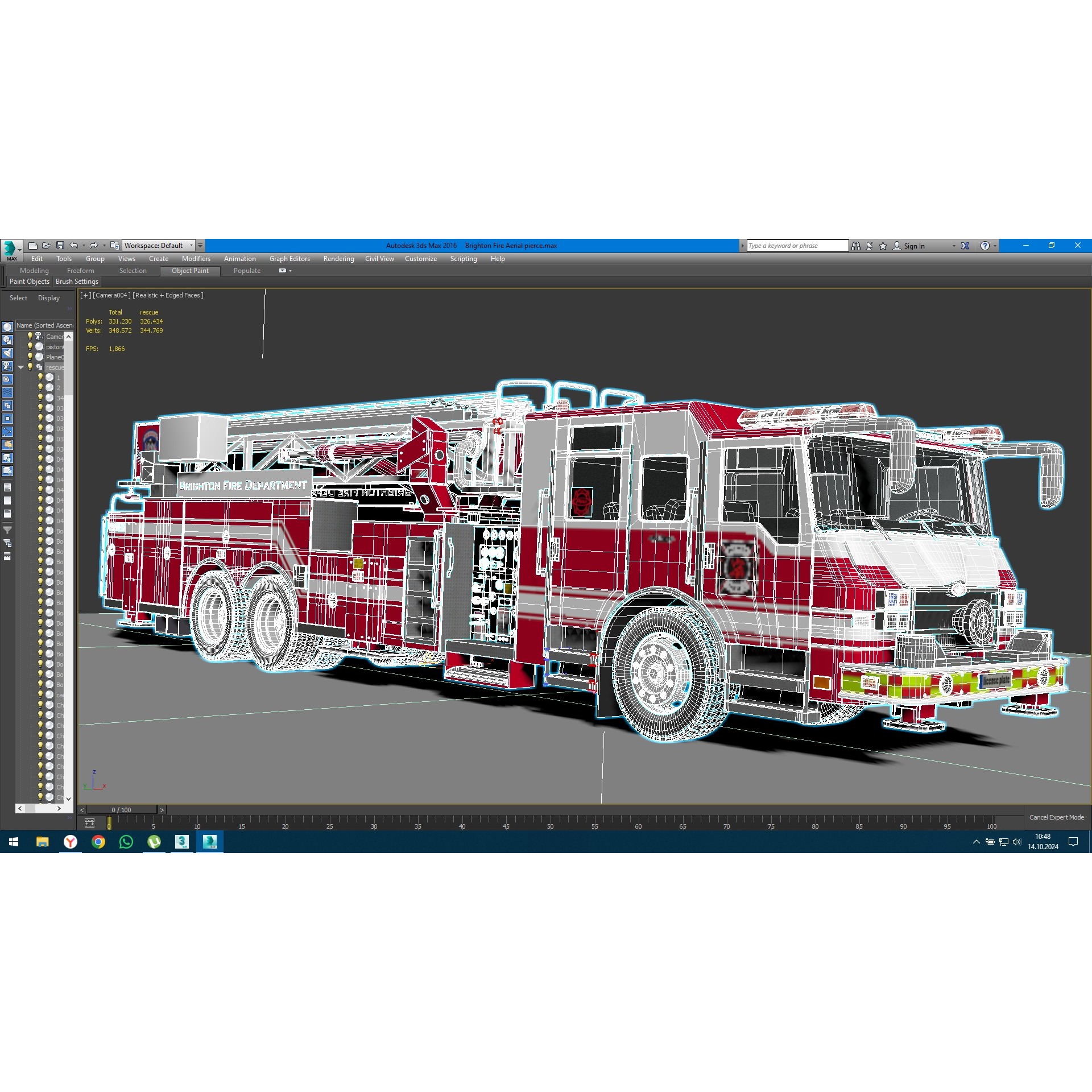 Brighton Fire Aerial Pierce 1 - Game-Ready 3D Model - View 12