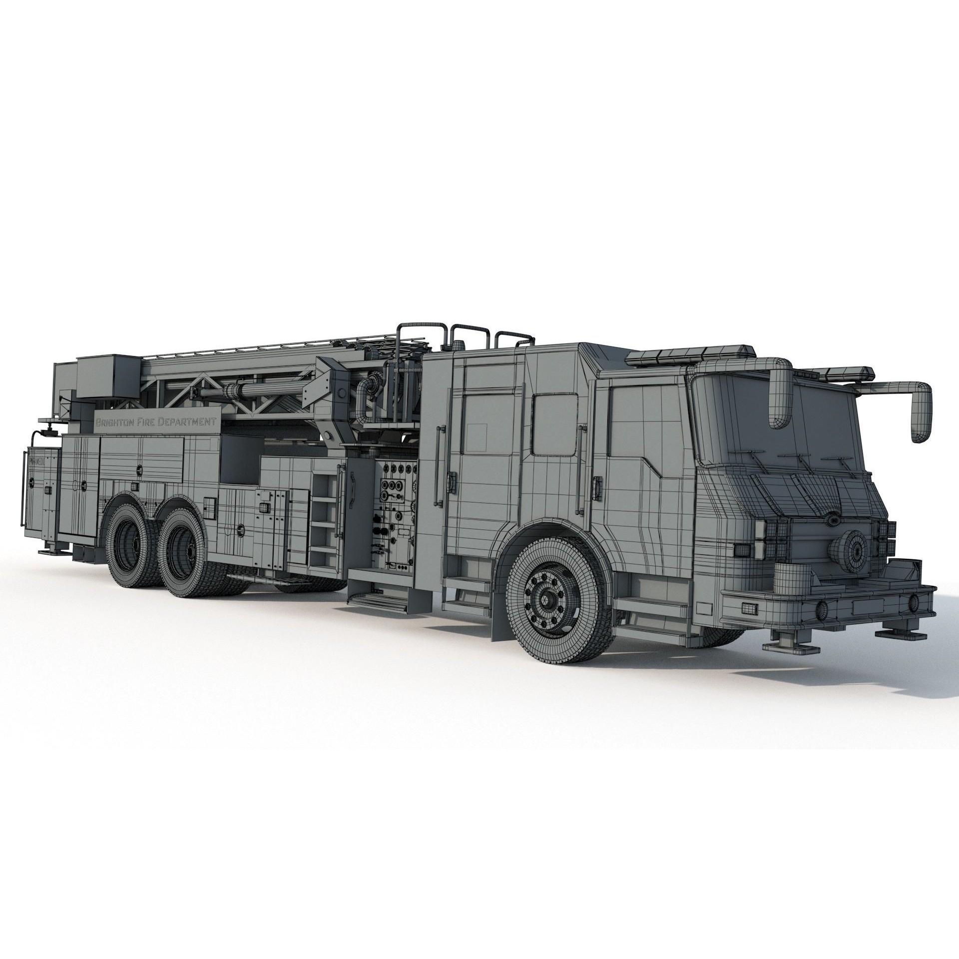 Brighton Fire Aerial Pierce 1 - Game-Ready 3D Model - View 13