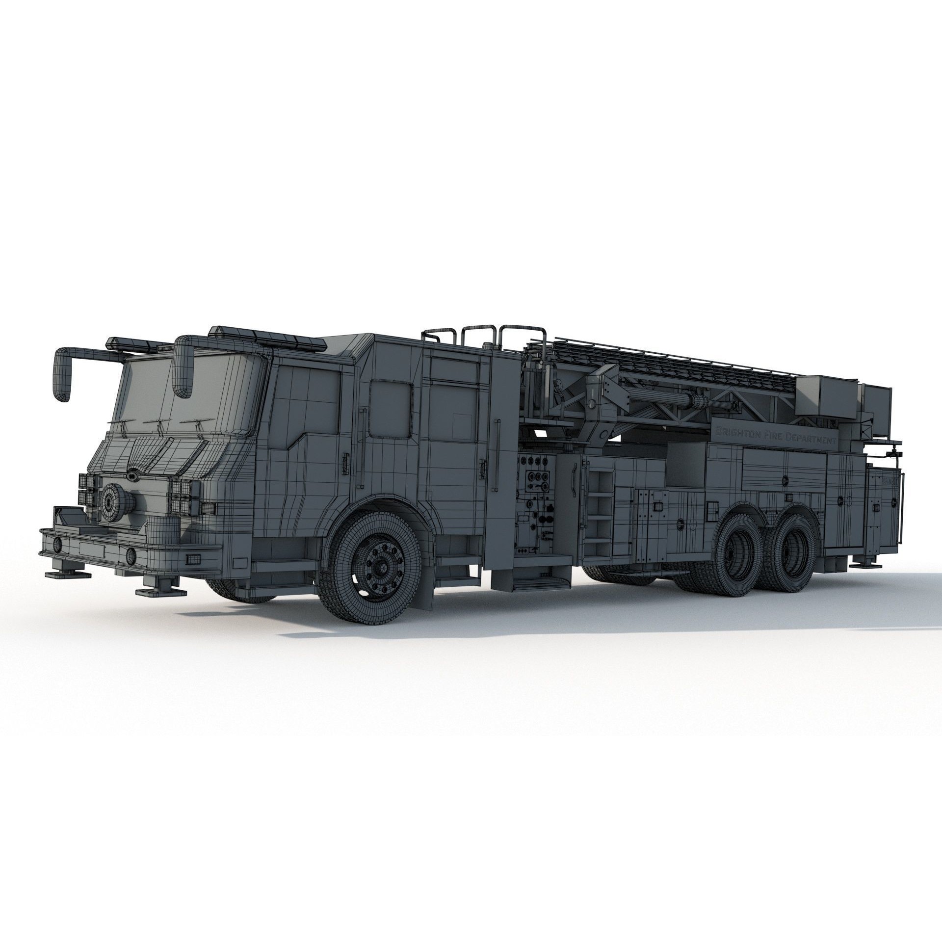 Brighton Fire Aerial Pierce 1 - Game-Ready 3D Model - View 14