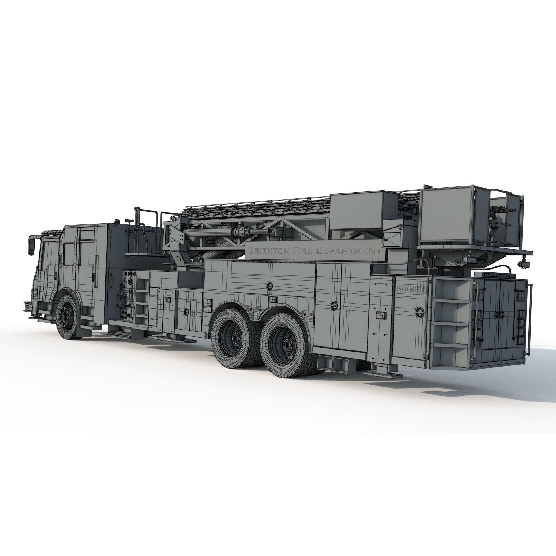 Brighton Fire Aerial Pierce 1 - Game-Ready 3D Model - View 15