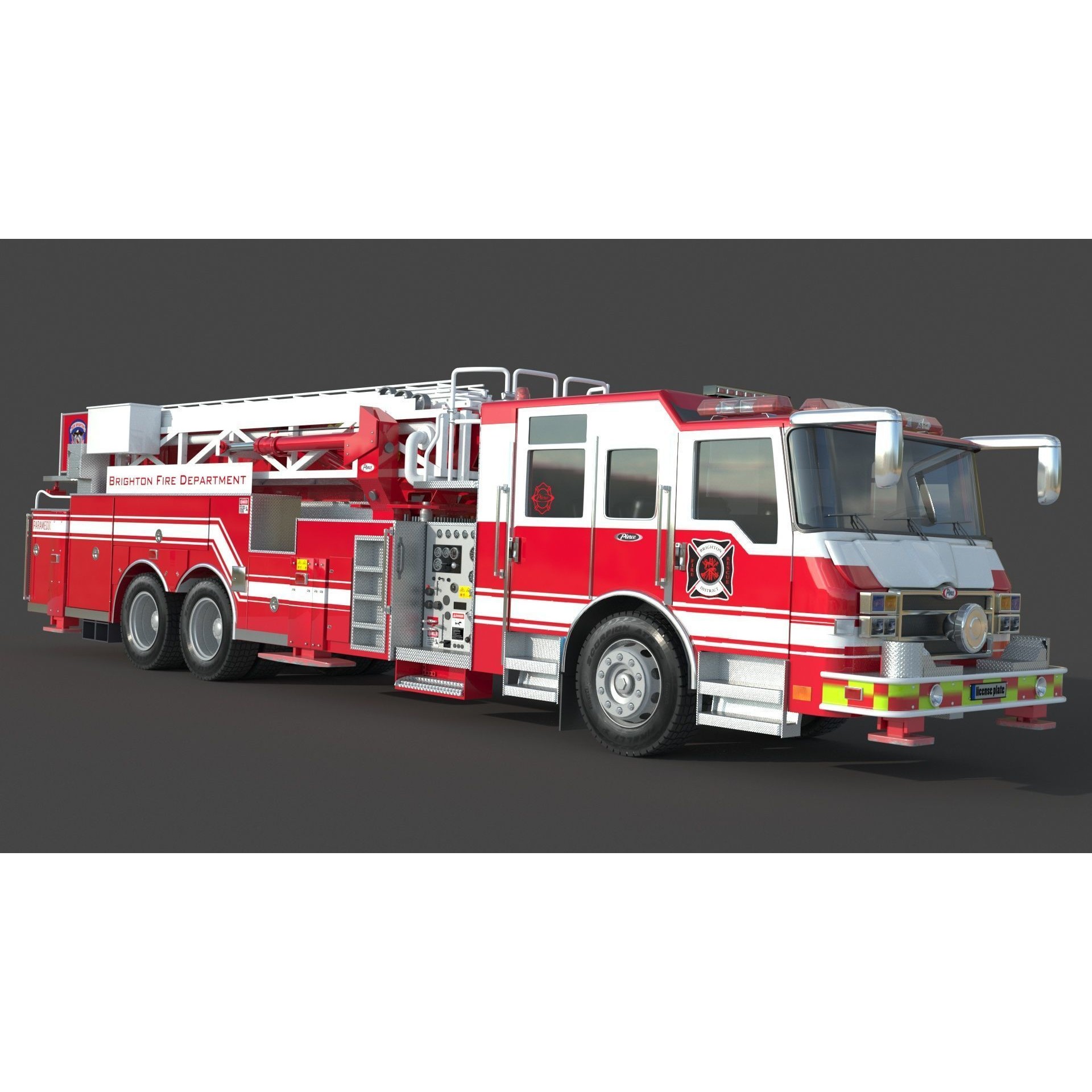 Brighton Fire Aerial Pierce 1 - Game-Ready 3D Model - View 4