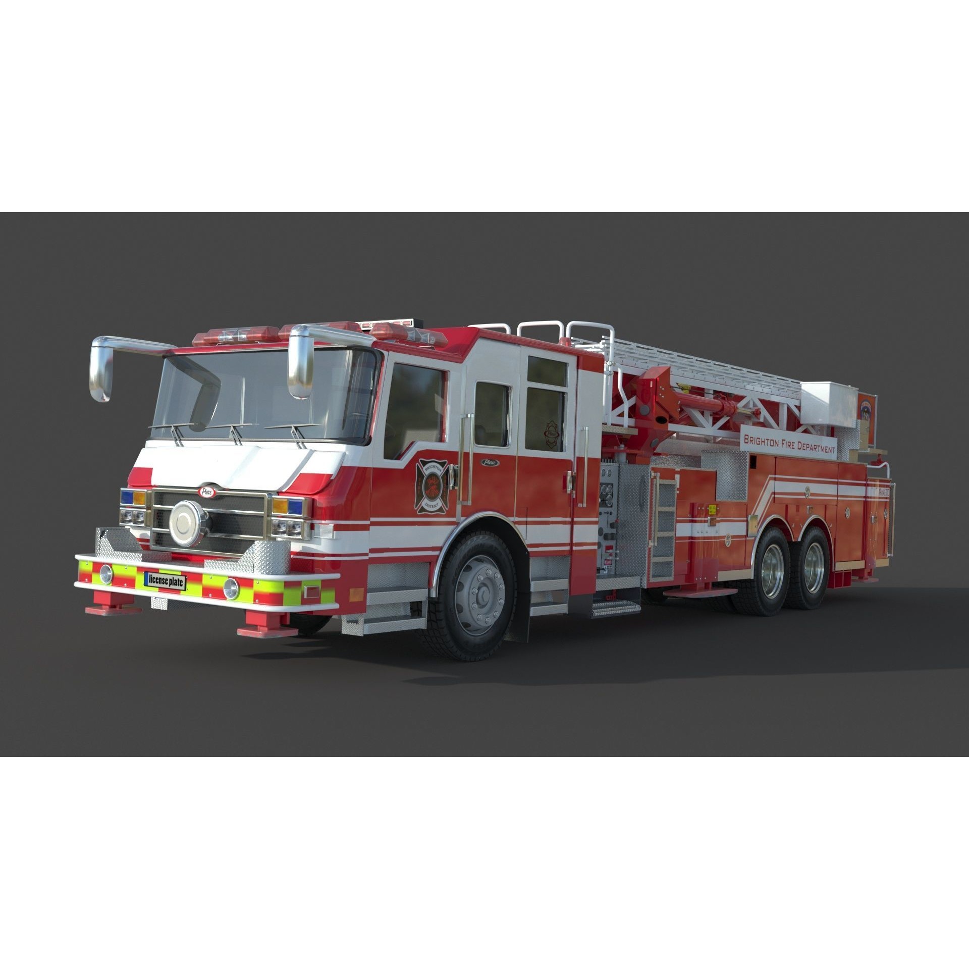 Brighton Fire Aerial Pierce 1 - Game-Ready 3D Model - View 6
