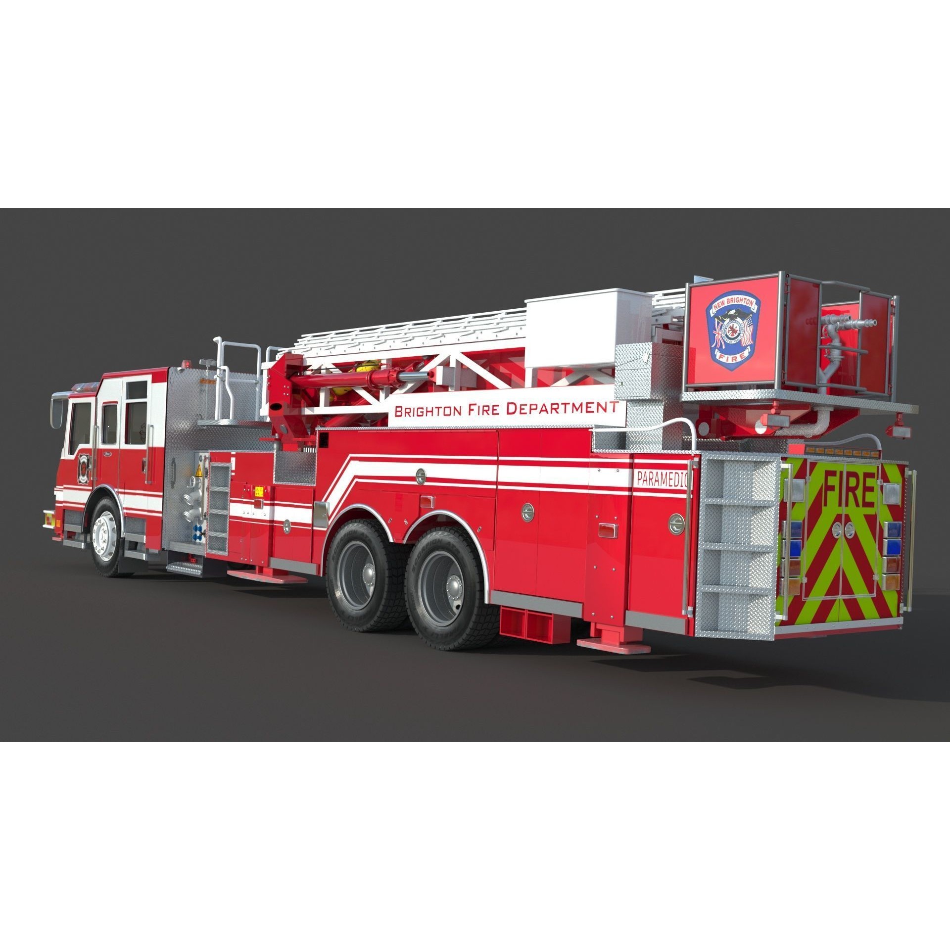 Brighton Fire Aerial Pierce 1 - Game-Ready 3D Model - View 7