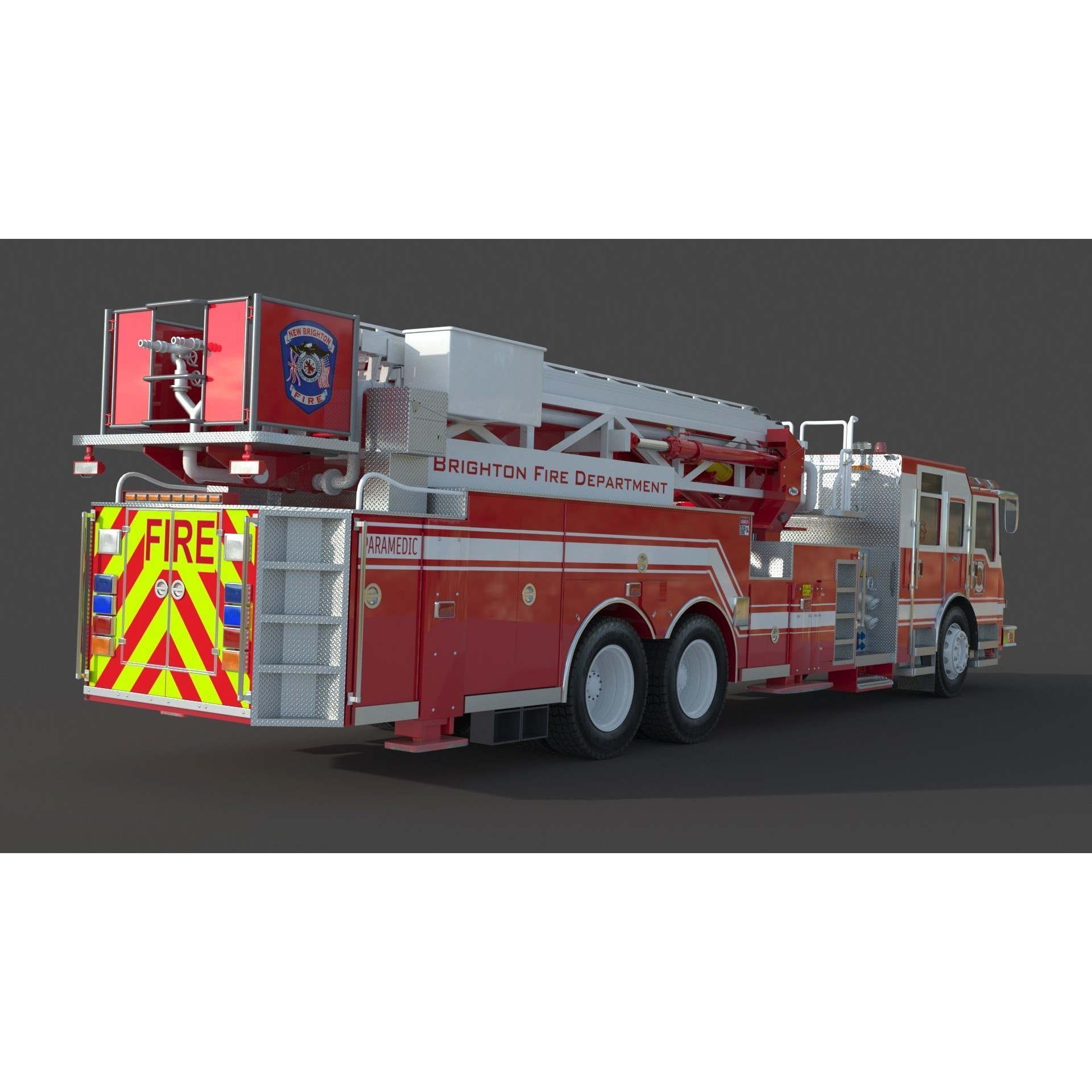 Brighton Fire Aerial Pierce 1 - Game-Ready 3D Model - View 8