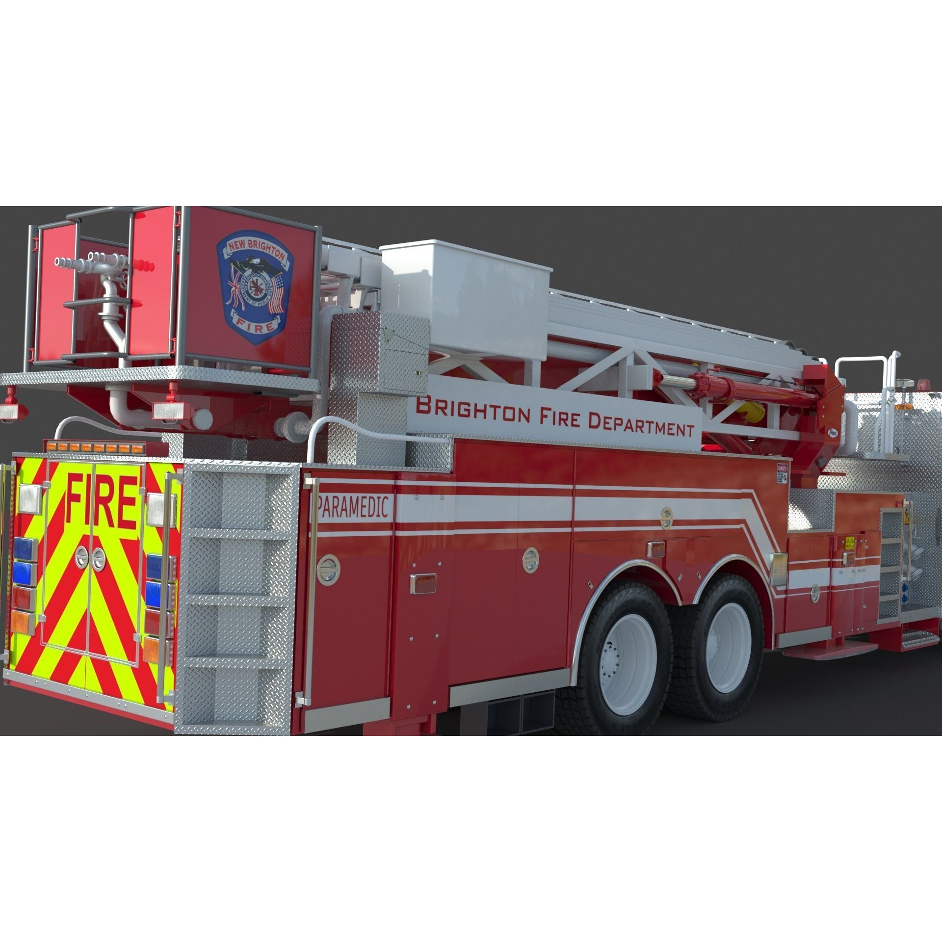 Brighton Fire Aerial Pierce 1 - Game-Ready 3D Model - View 9