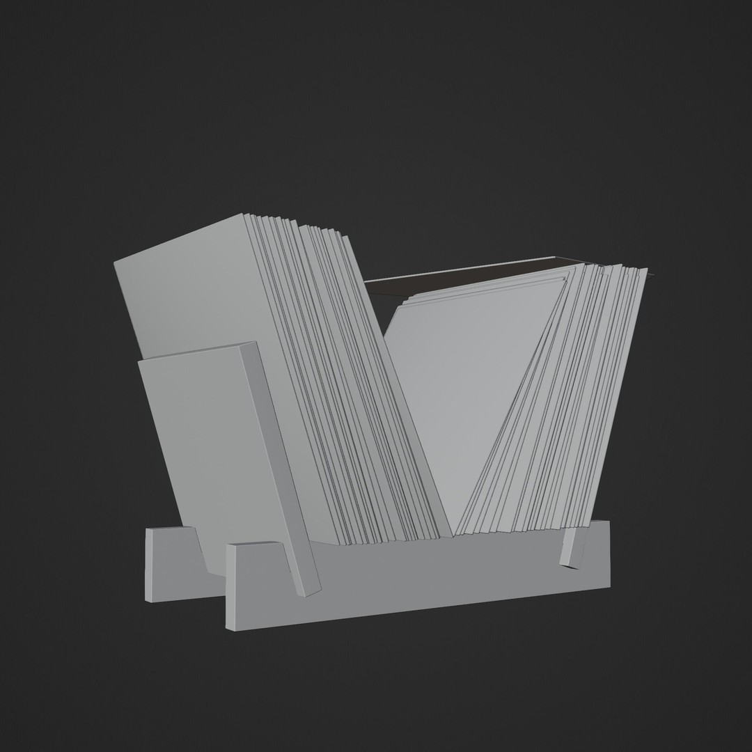 Vinyl Storage 3D Model – Realistic Furniture Organizer, FBX, Blender - View 15