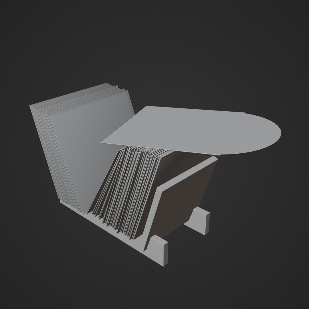 Vinyl Storage 3D Model – Realistic Furniture Organizer, FBX, Blender - View 17
