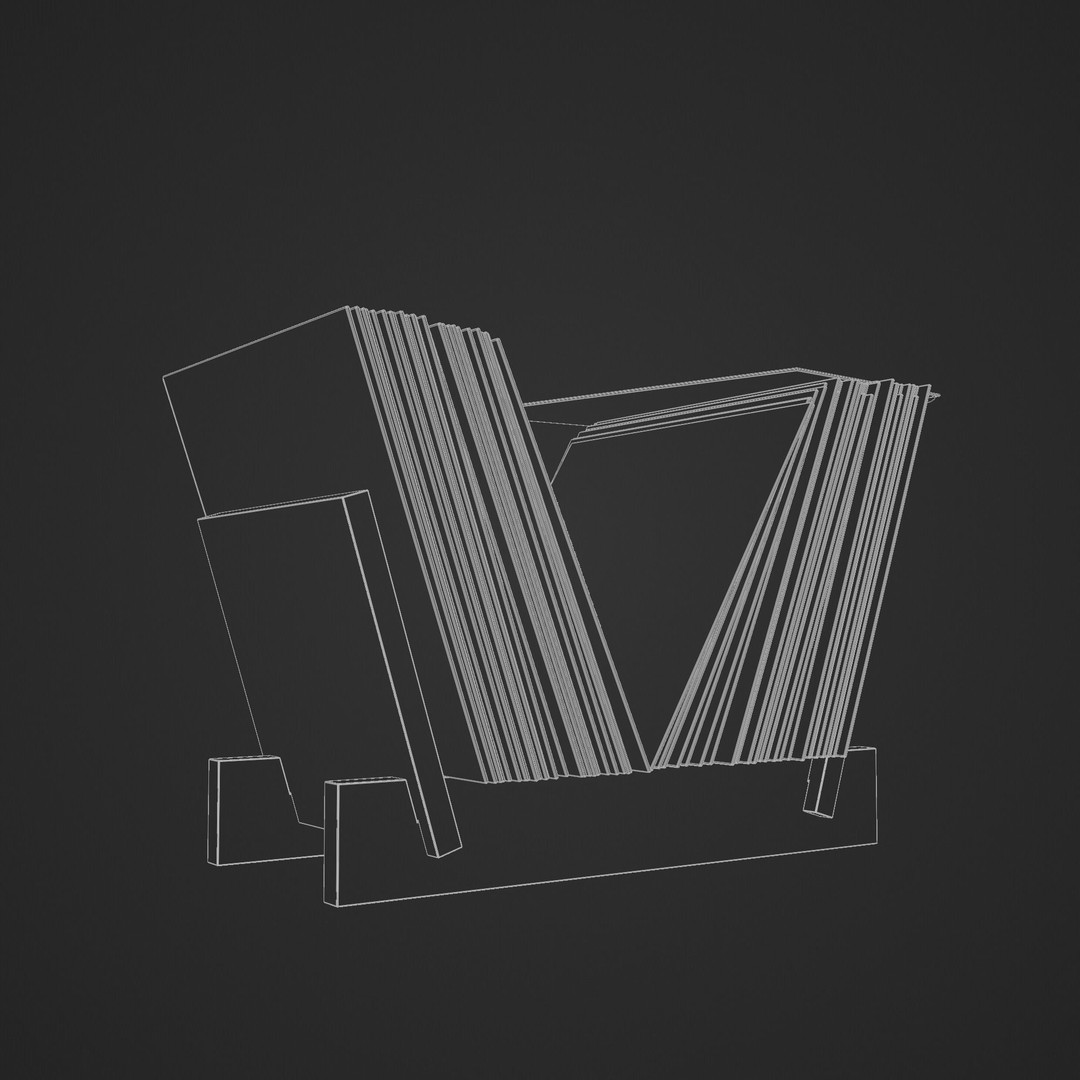 Vinyl Storage 3D Model – Realistic Furniture Organizer, FBX, Blender - View 19