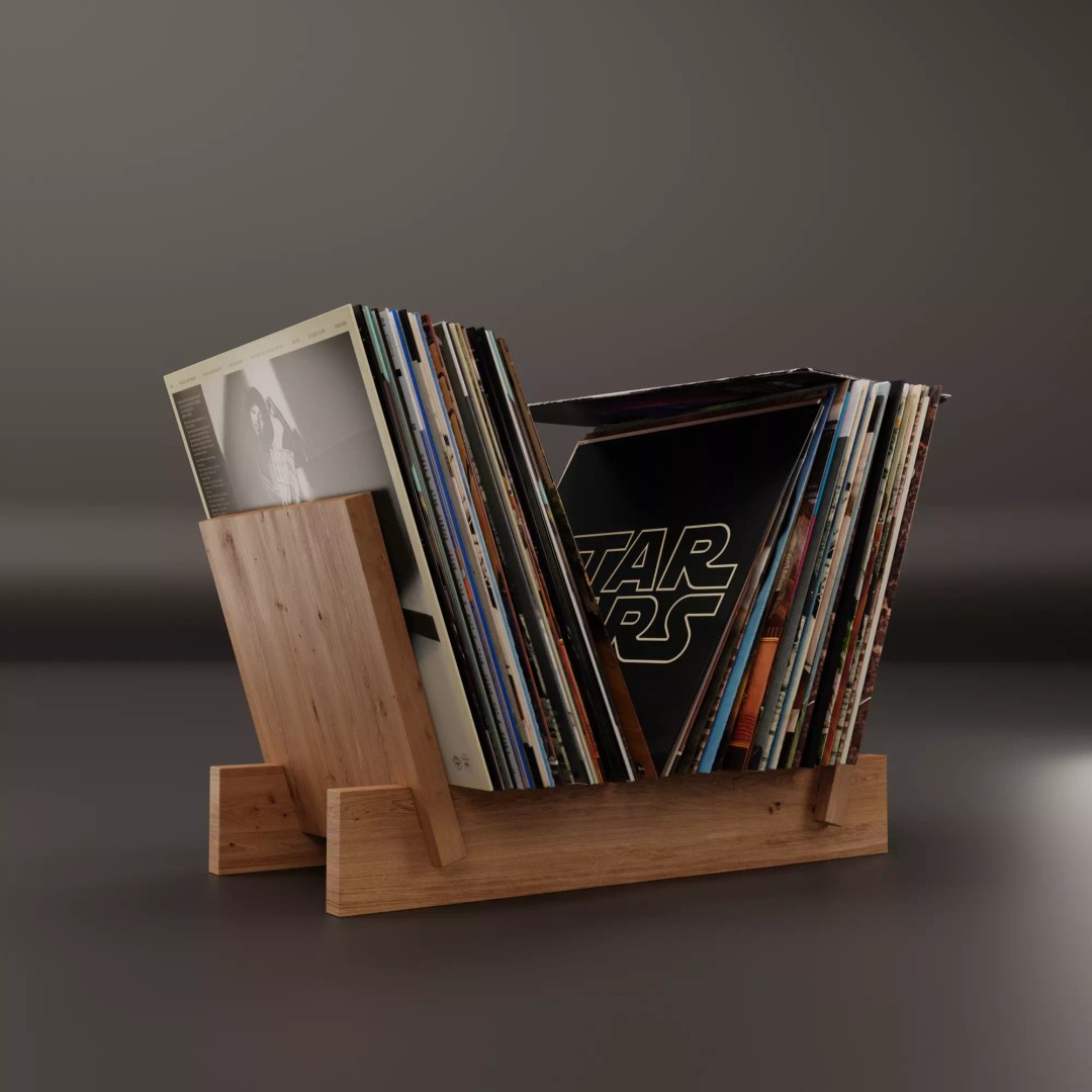 Vinyl Storage 3D Model – Realistic Furniture Organizer, FBX, Blender - View 2