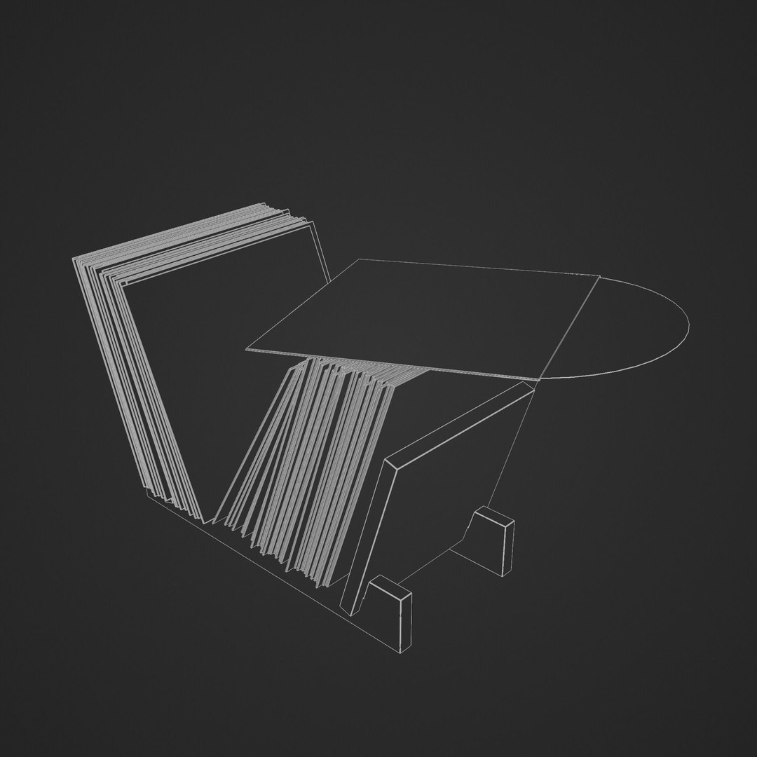 Vinyl Storage 3D Model – Realistic Furniture Organizer, FBX, Blender - View 21