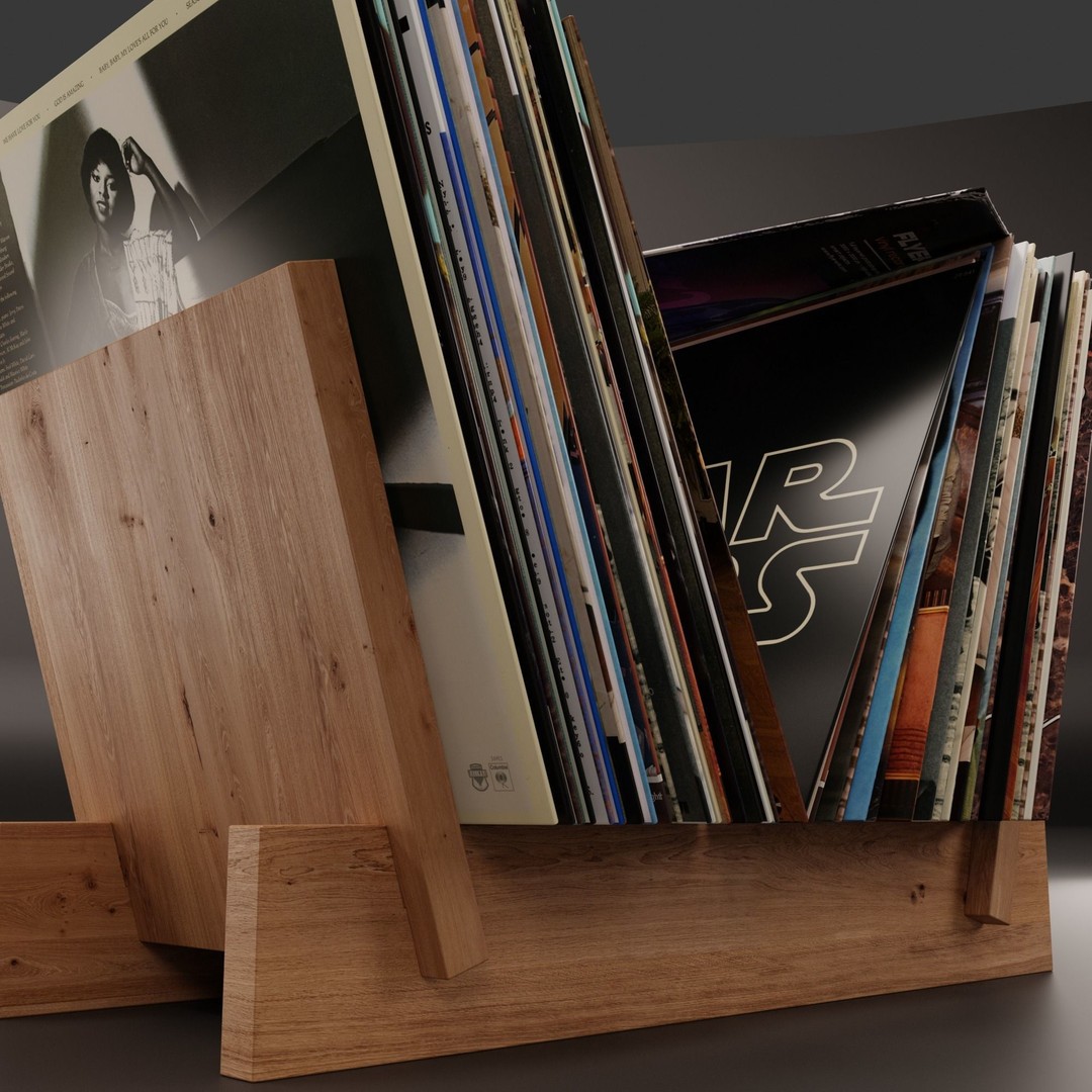 Vinyl Storage 3D Model – Realistic Furniture Organizer, FBX, Blender - View 8