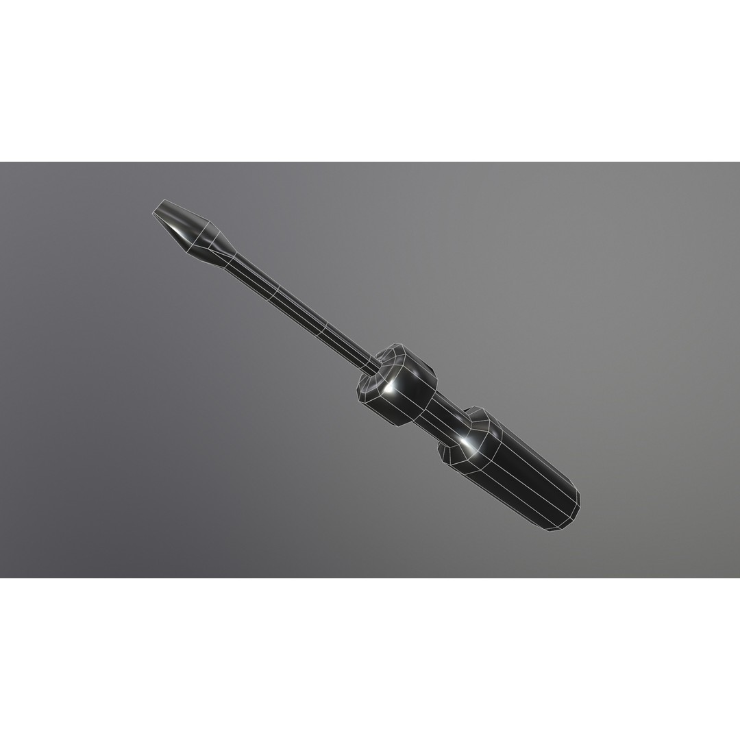 Screwdriver 3D Model – Low Poly Game Ready Tool, FBX & PBR Textures
