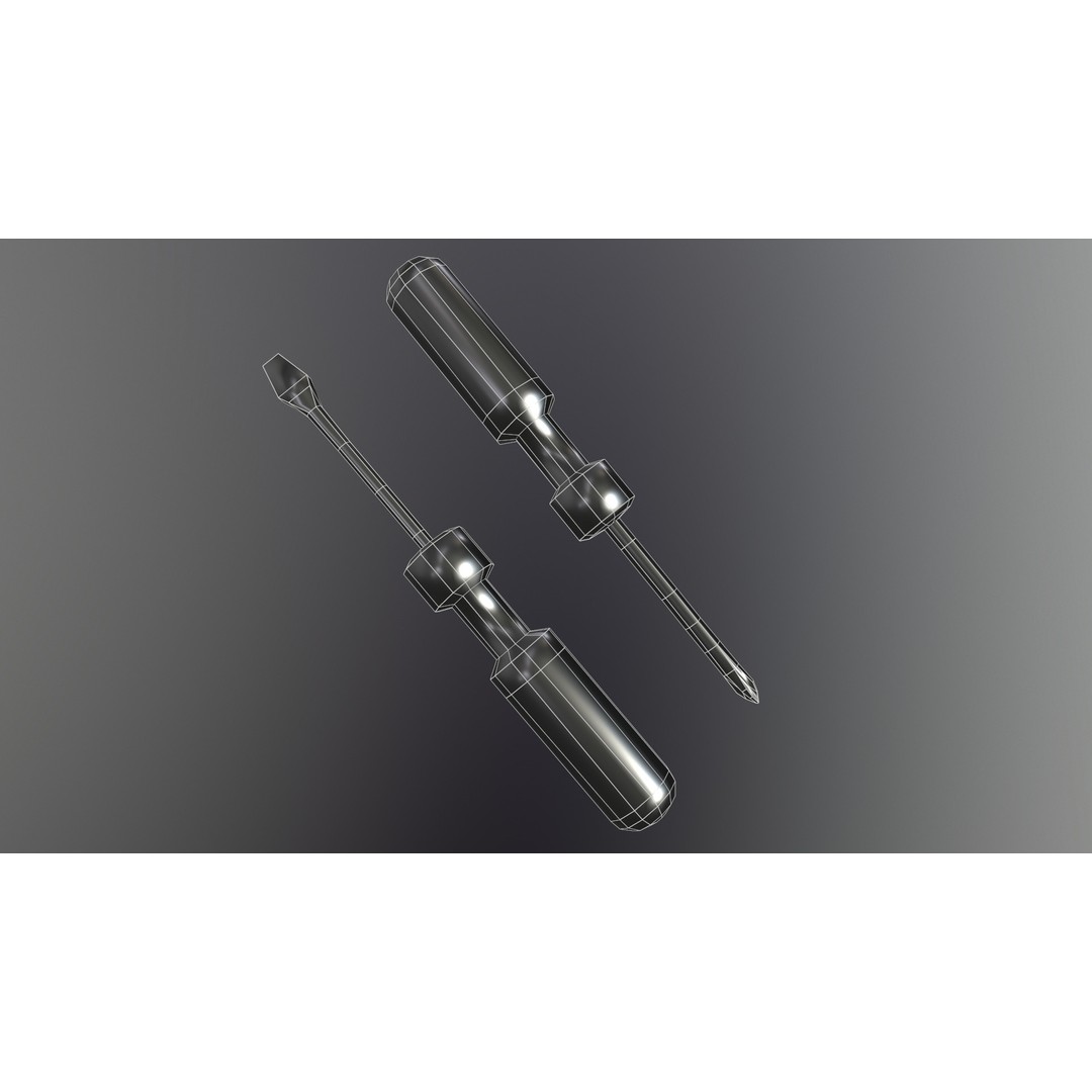 Screwdriver 3D Model – Low Poly Game Ready Tool, FBX & PBR Textures - View 3