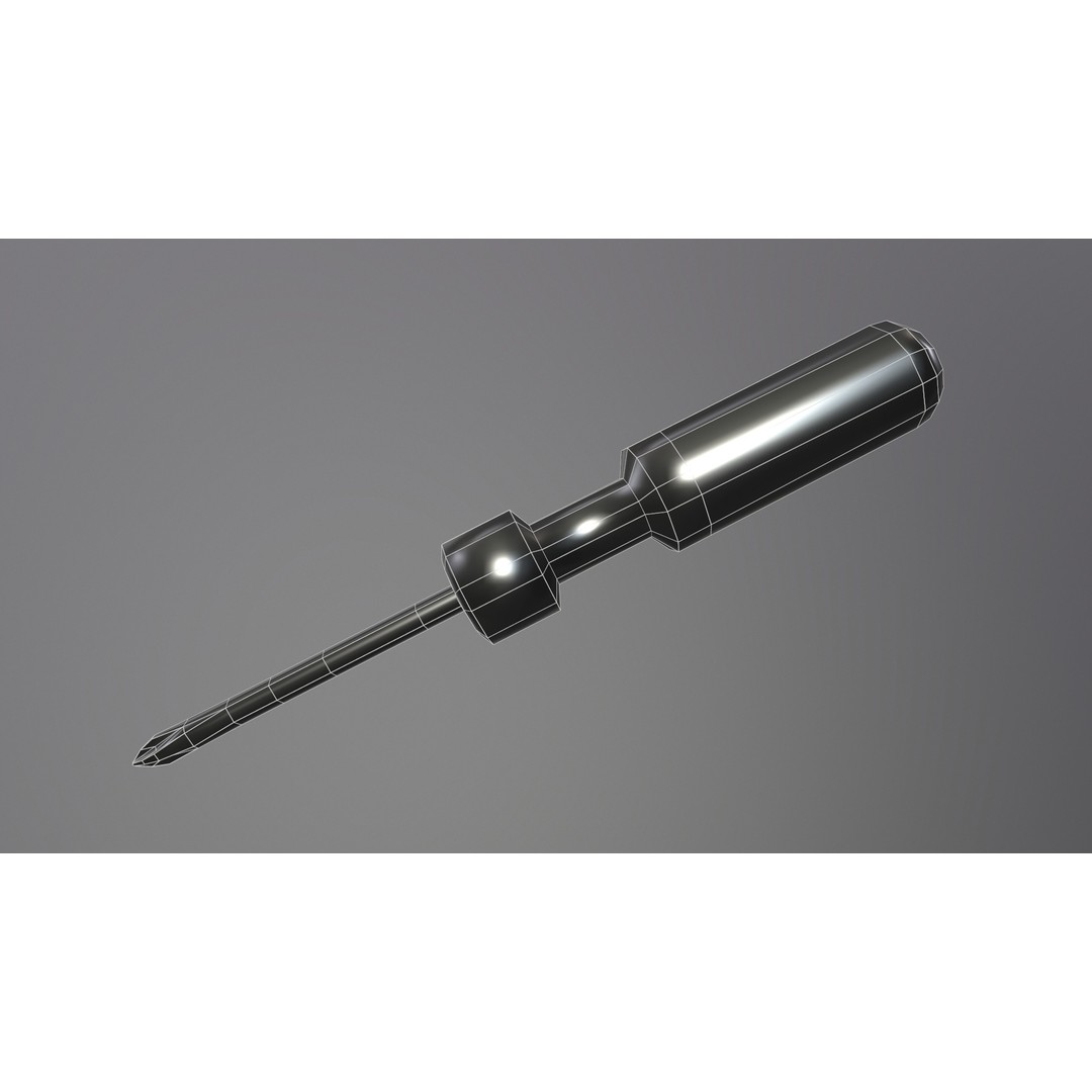Screwdriver 3D Model – Low Poly Game Ready Tool, FBX & PBR Textures - View 4