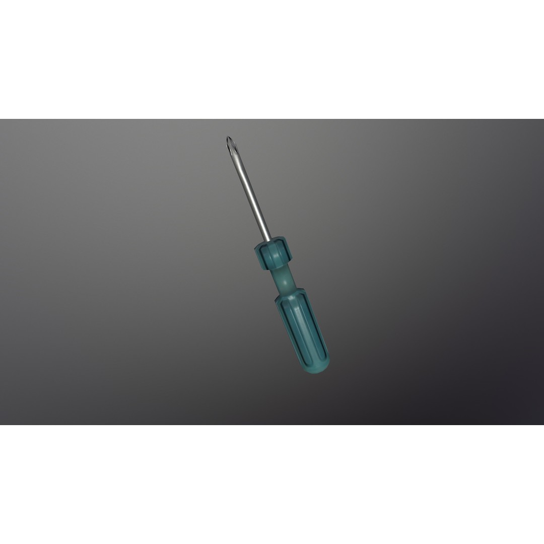 Screwdriver 3D Model – Low Poly Game Ready Tool, FBX & PBR Textures - View 6