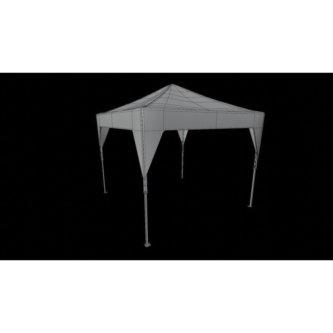 Pop Up Canopy 3D Model – Low Poly Event Tent, FBX & Blender