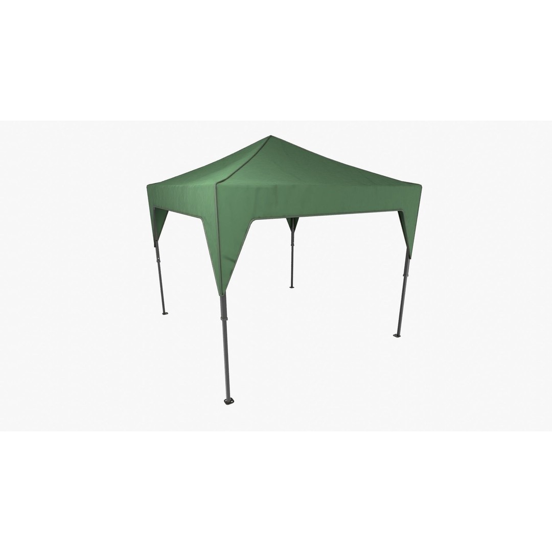 Pop Up Canopy 3D Model – Low Poly Event Tent, FBX & Blender - View 10