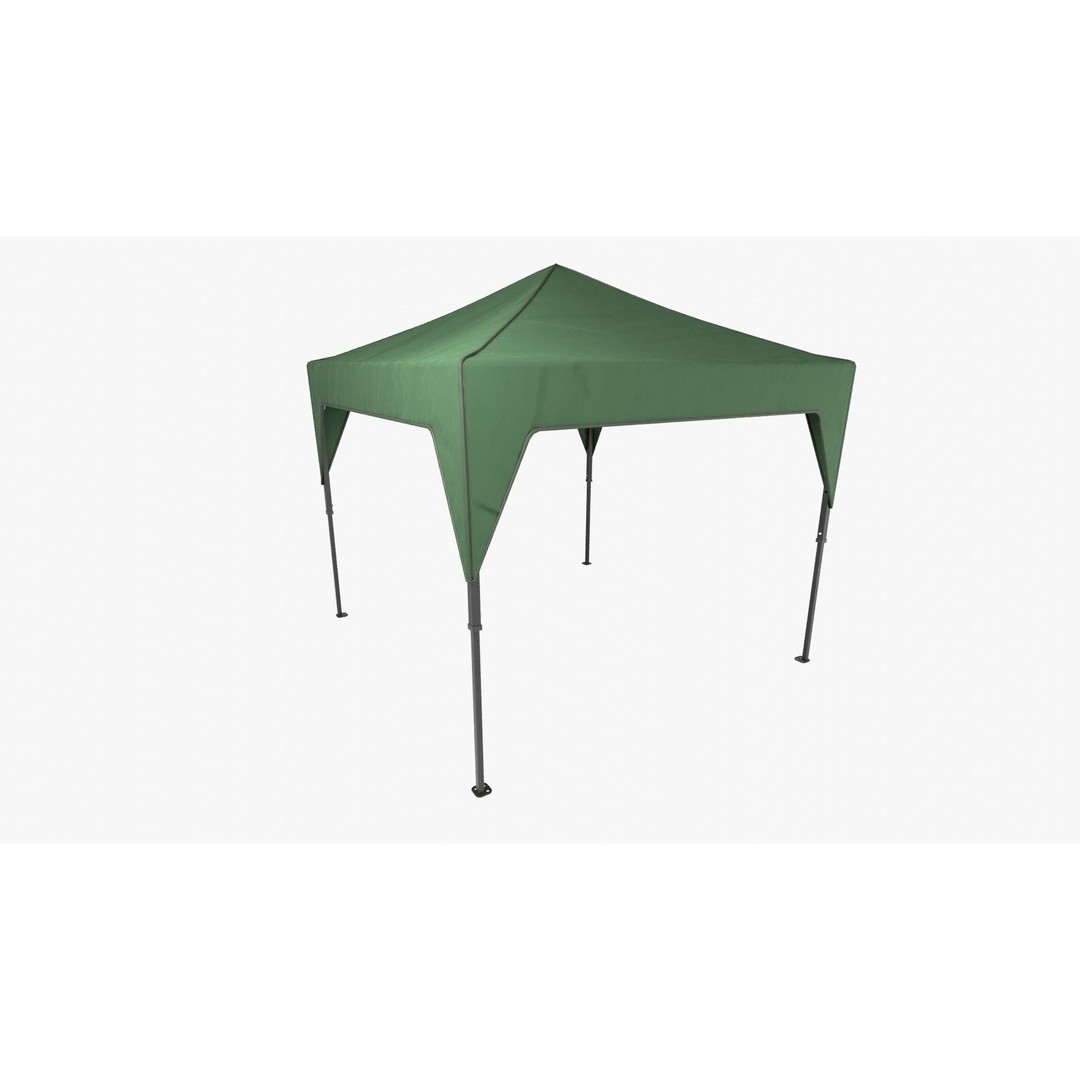 Pop Up Canopy 3D Model – Low Poly Event Tent, FBX & Blender - View 13