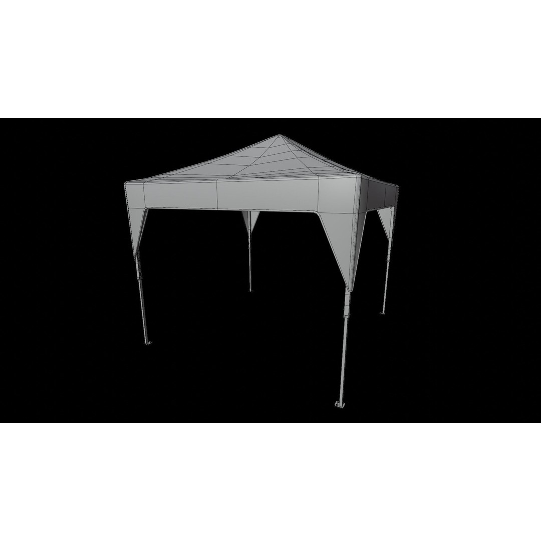 Pop Up Canopy 3D Model – Low Poly Event Tent, FBX & Blender - View 16