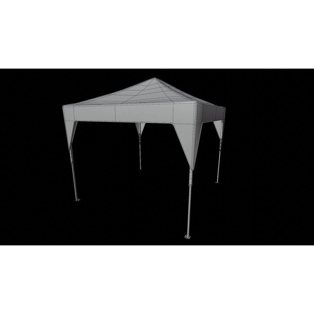 Pop Up Canopy 3D Model – Low Poly Event Tent, FBX & Blender - View 17