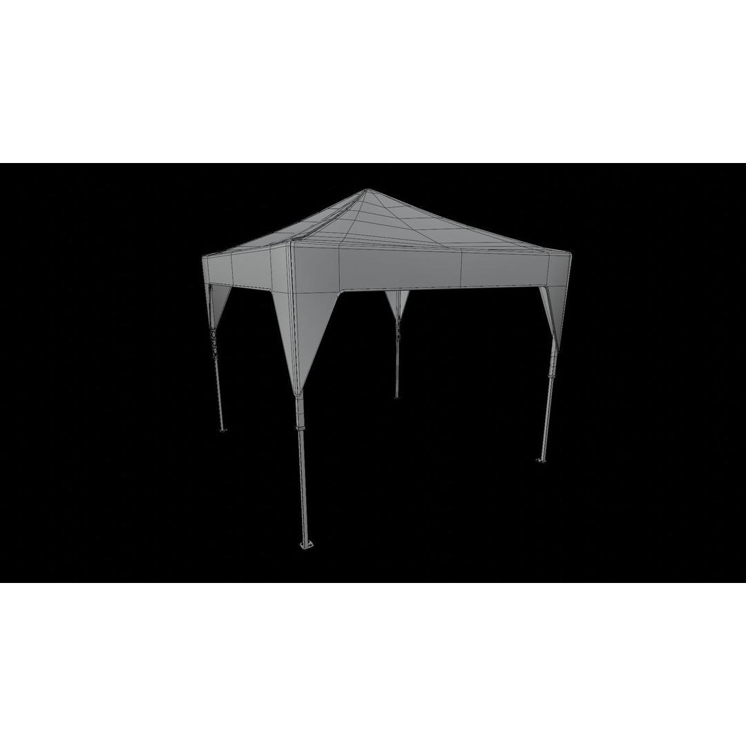 Pop Up Canopy 3D Model – Low Poly Event Tent, FBX & Blender - View 18