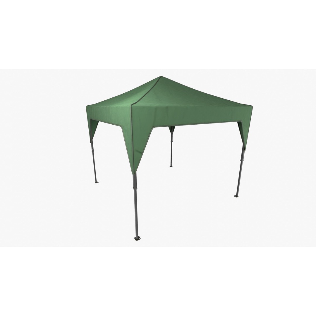 Pop Up Canopy 3D Model – Low Poly Event Tent, FBX & Blender - View 4