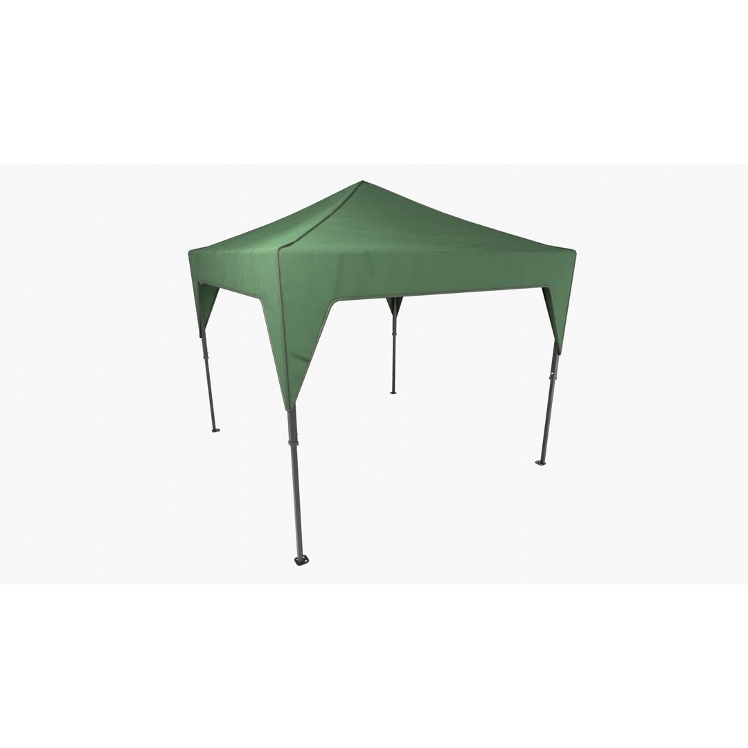 Pop Up Canopy 3D Model – Low Poly Event Tent, FBX & Blender - View 7