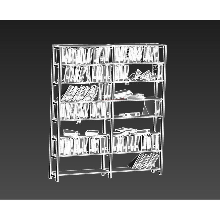 Old Folder Shelf 3D Model – Realistic PBR Asset, FBX, OBJ