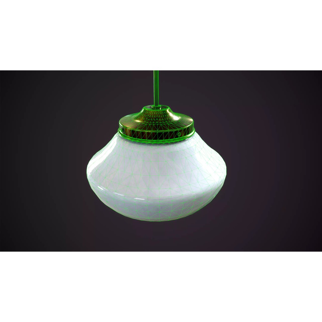 Vintage Ceiling Lamps 3D Model – Retro Light Fixtures, Game Ready