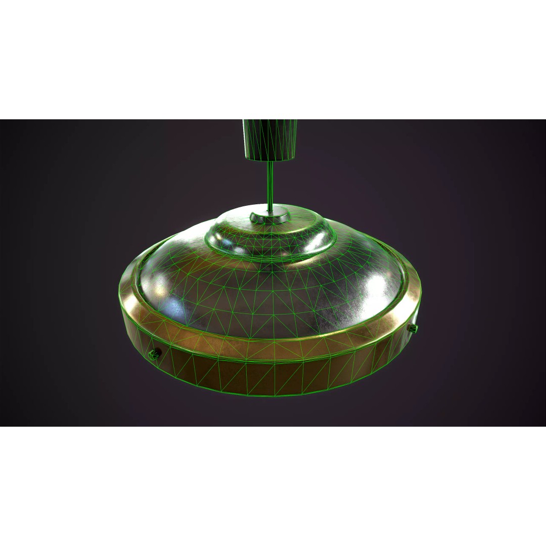Vintage Ceiling Lamps 3D Model – Retro Light Fixtures, Game Ready - View 10