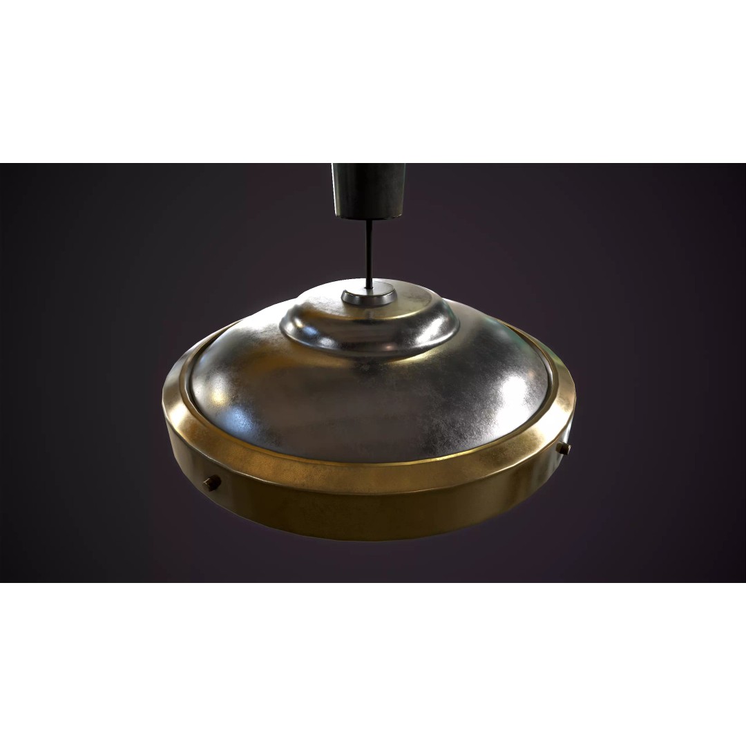 Vintage Ceiling Lamps 3D Model – Retro Light Fixtures, Game Ready - View 5