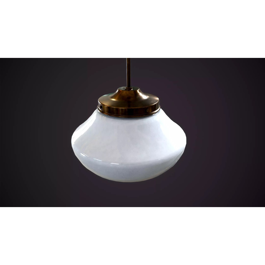 Vintage Ceiling Lamps 3D Model – Retro Light Fixtures, Game Ready - View 6
