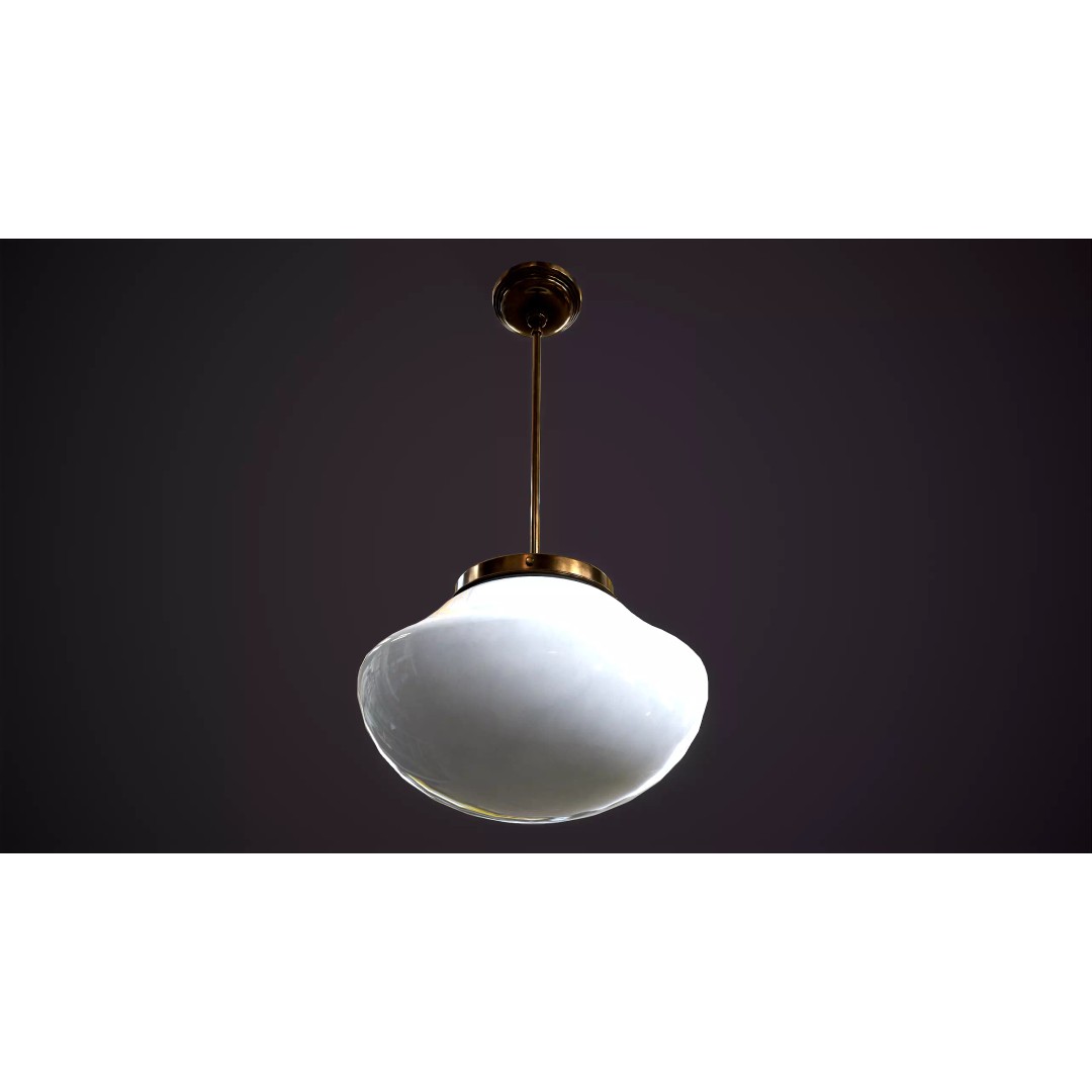 Vintage Ceiling Lamps 3D Model – Retro Light Fixtures, Game Ready - View 7