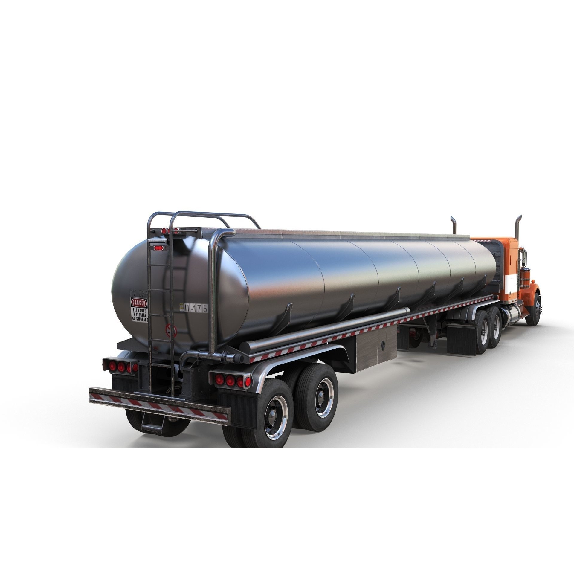 Kenworth W900A Fuel Tanker - Low-Poly Game-Ready 3D Model - View 10