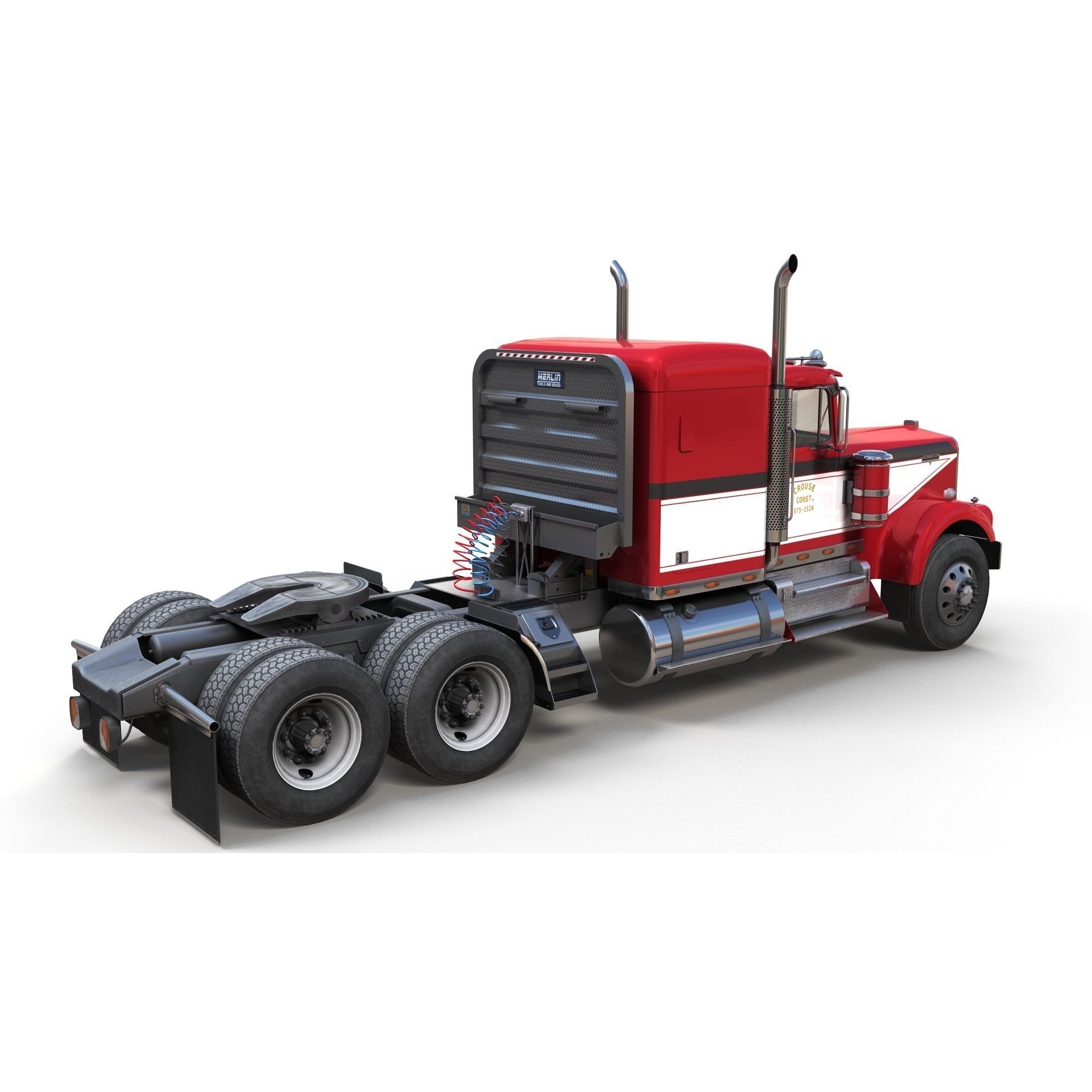 Kenworth W900A Fuel Tanker - Low-Poly Game-Ready 3D Model - View 14