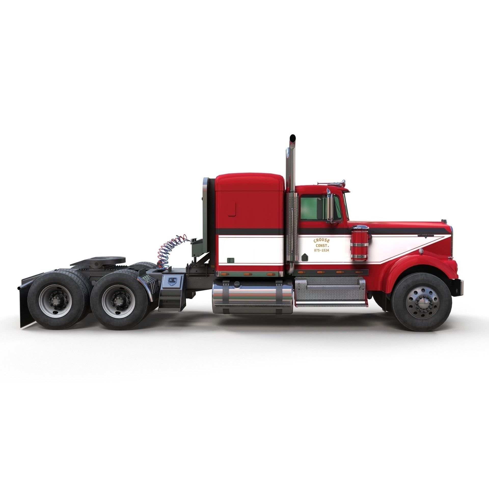 Kenworth W900A Fuel Tanker - Low-Poly Game-Ready 3D Model - View 15