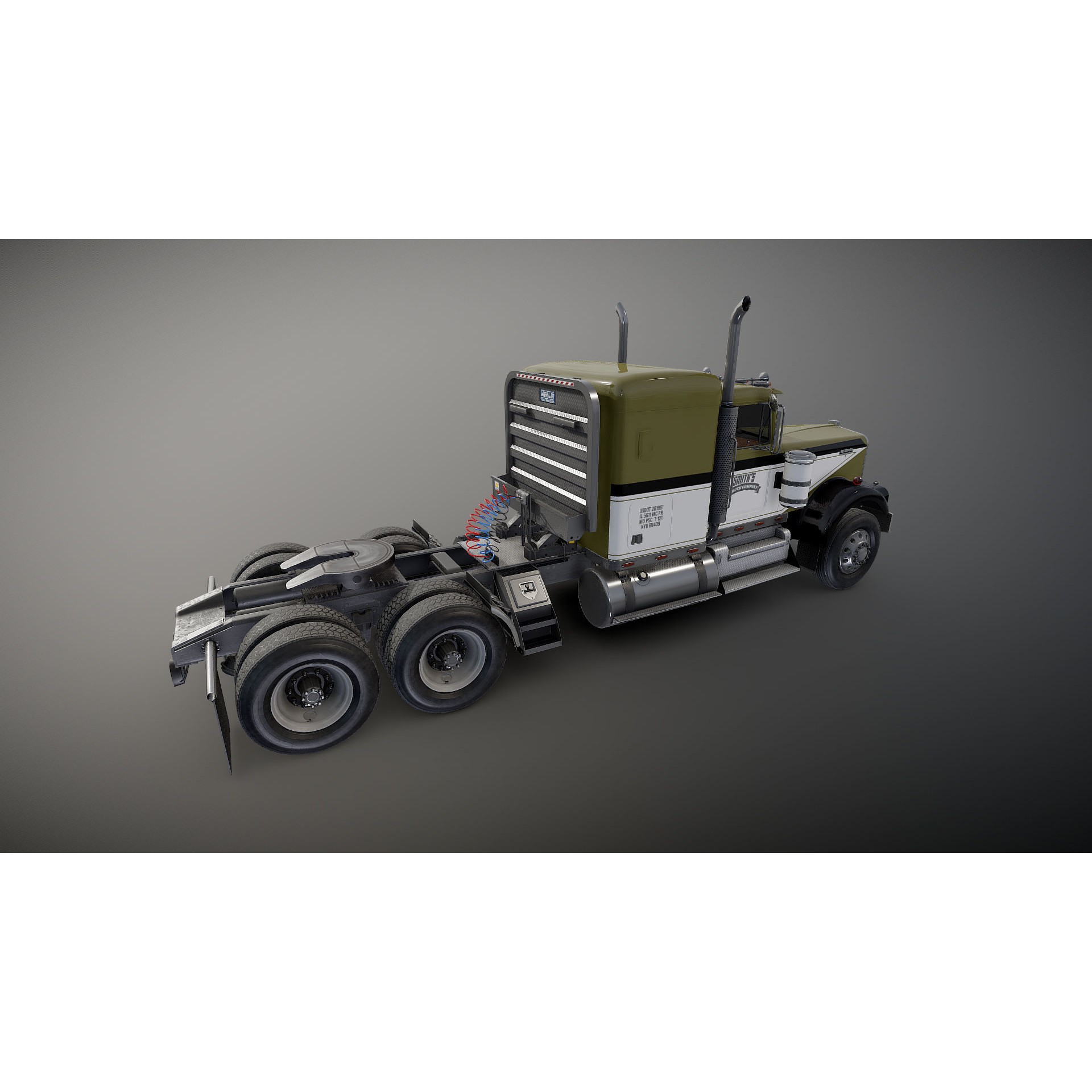 Kenworth W900A Fuel Tanker - Low-Poly Game-Ready 3D Model - View 25