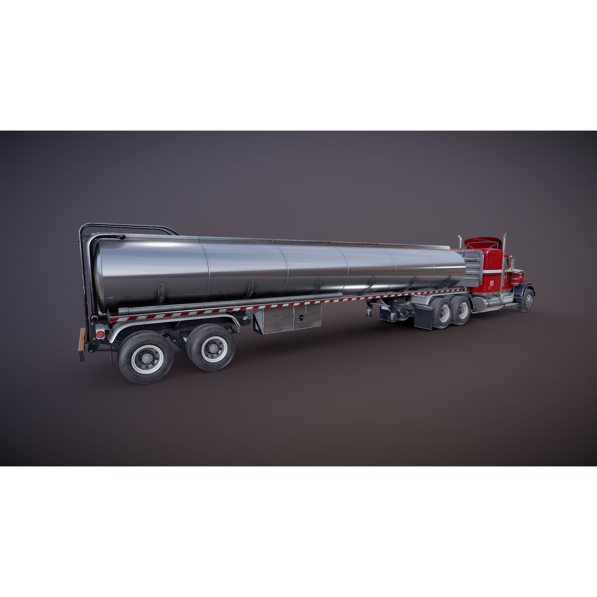 Kenworth W900A Fuel Tanker - Low-Poly Game-Ready 3D Model - View 28