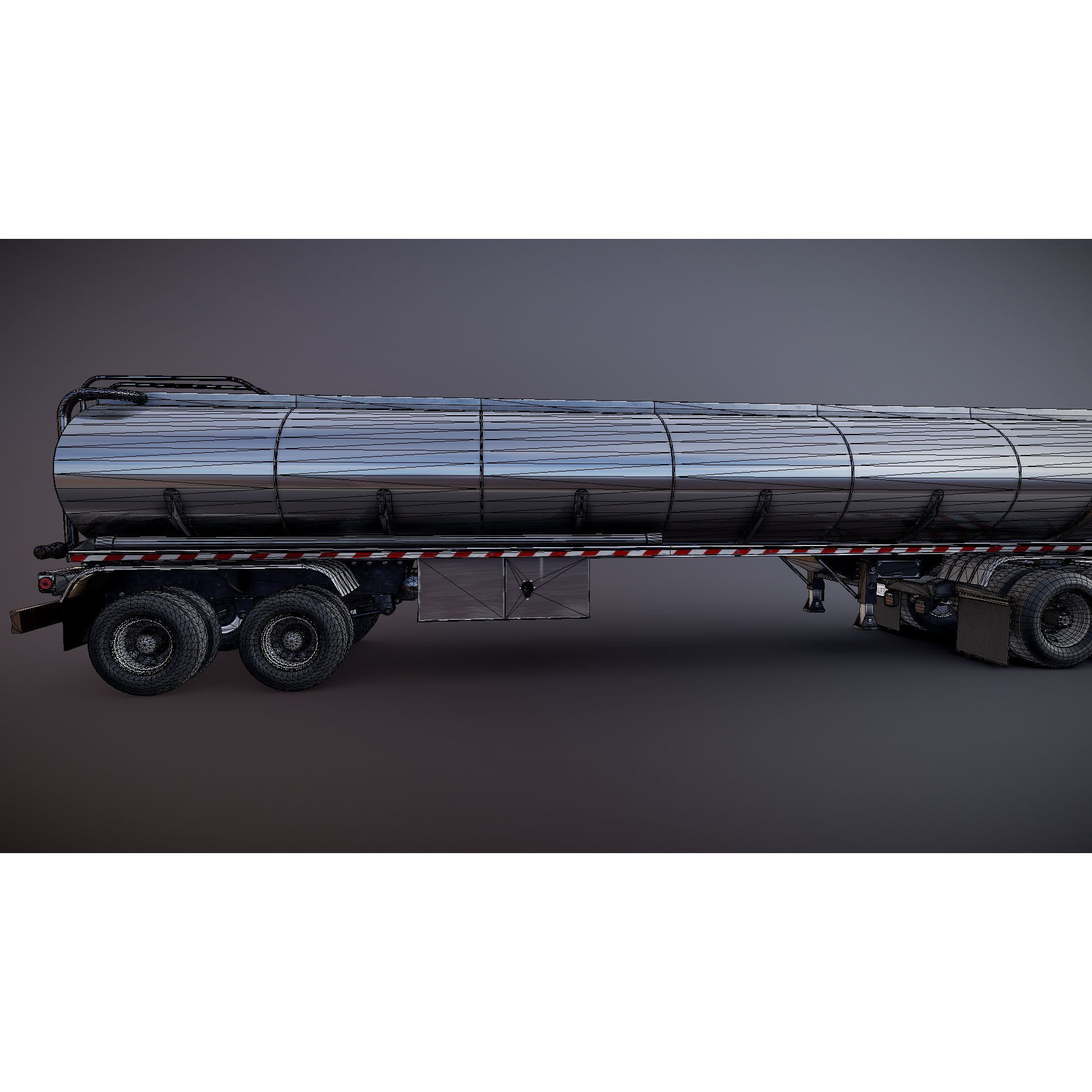 Kenworth W900A Fuel Tanker - Low-Poly Game-Ready 3D Model - View 37