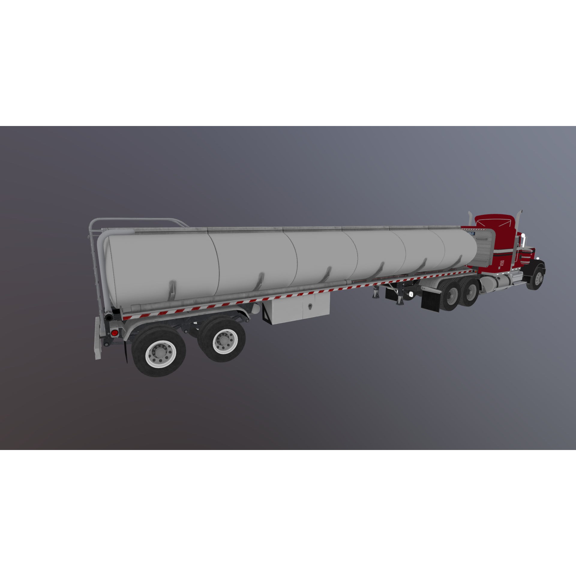 Kenworth W900A Fuel Tanker - Low-Poly Game-Ready 3D Model - View 40