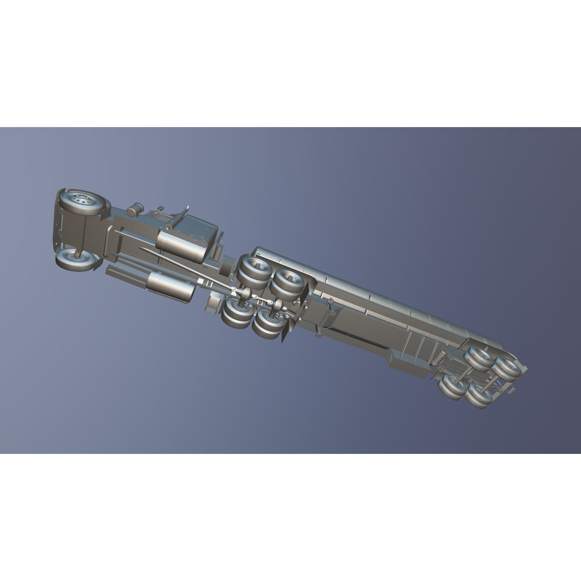 Kenworth W900A Fuel Tanker - Low-Poly Game-Ready 3D Model - View 42