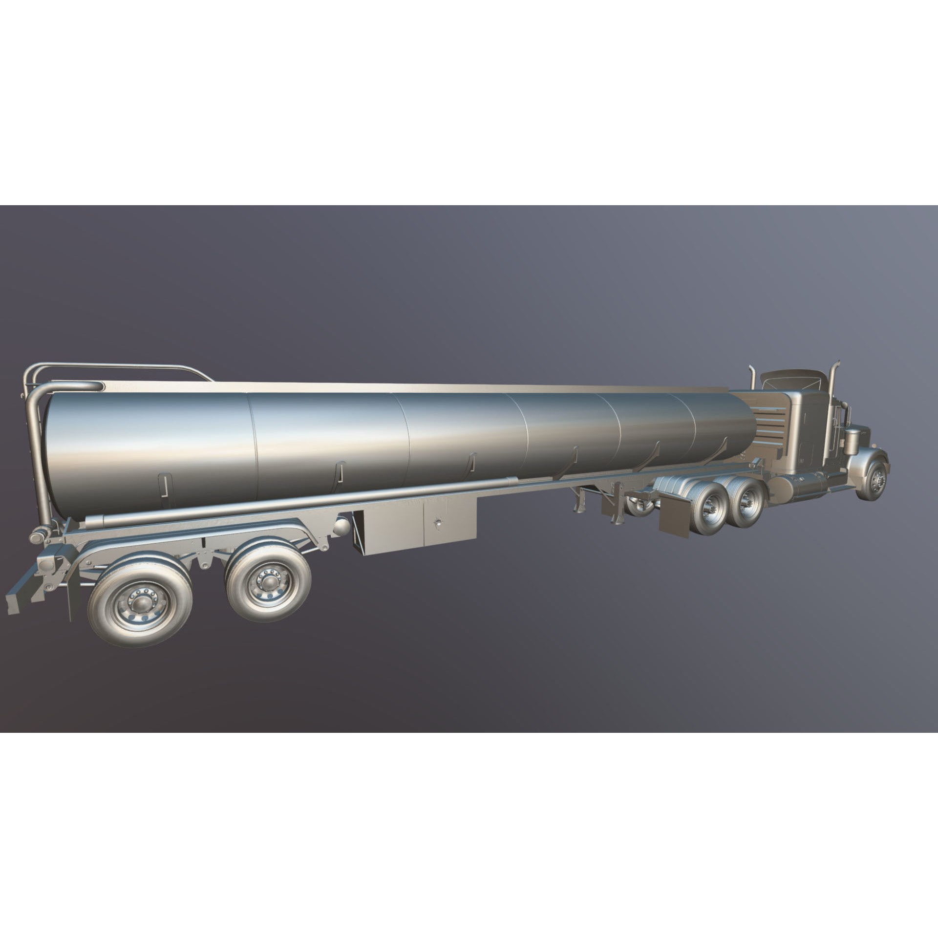 Kenworth W900A Fuel Tanker - Low-Poly Game-Ready 3D Model - View 43
