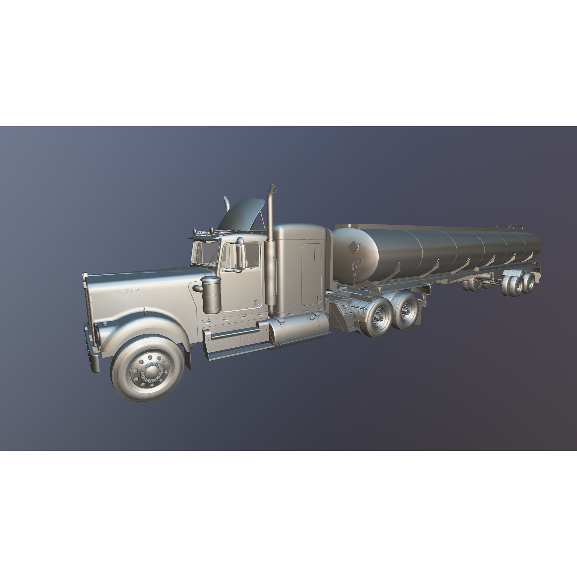 Kenworth W900A Fuel Tanker - Low-Poly Game-Ready 3D Model - View 44